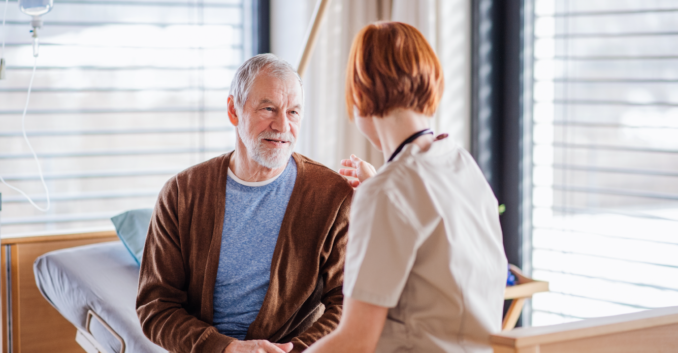 Man in a wellness consultation with a provider