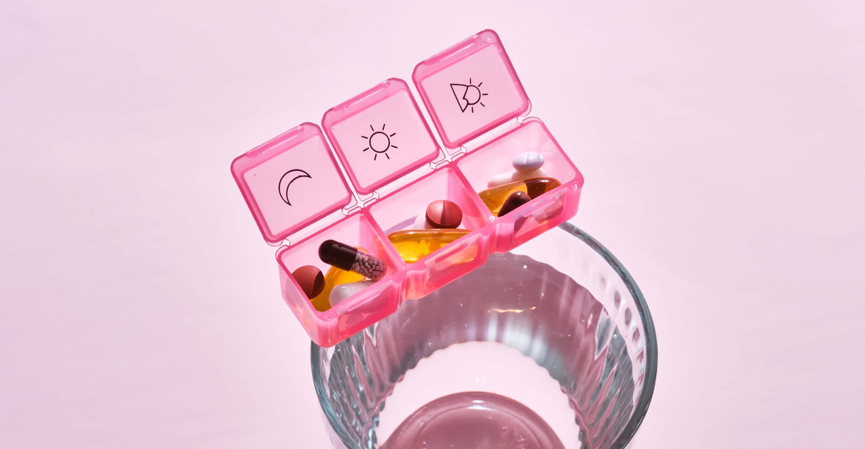 pill organizer with various vitamins