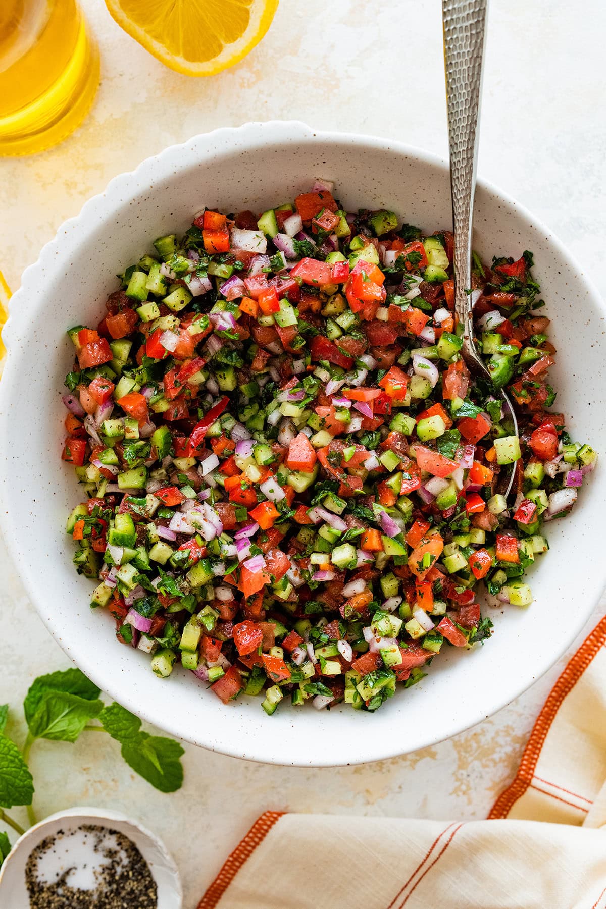 Easy Shirazi Salad (Persian Cucumber & Tomato Salad)