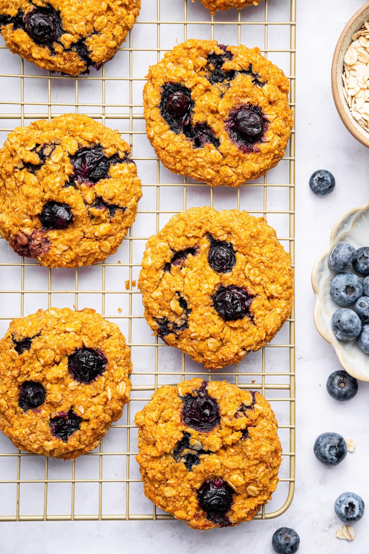 Soft & Chewy Sweet Potato Blueberry Oatmeal Cookies